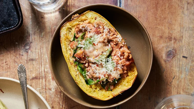 Spaghetti squash and ground turkey