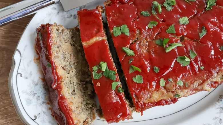 Turkey meatloaf on plate