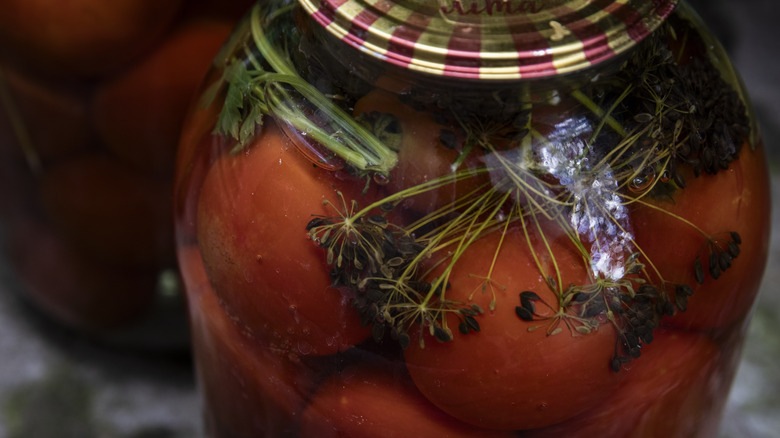 Tomatoes in a jar