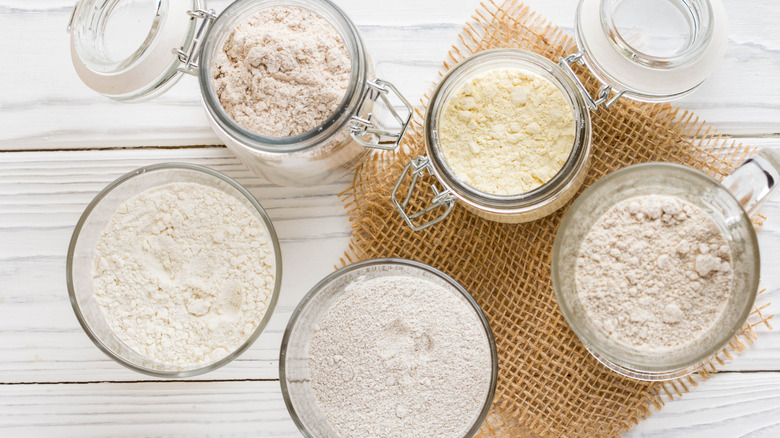 Flours in jars