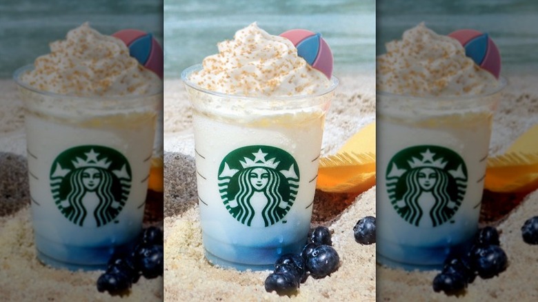 Blue and white Frappuccino