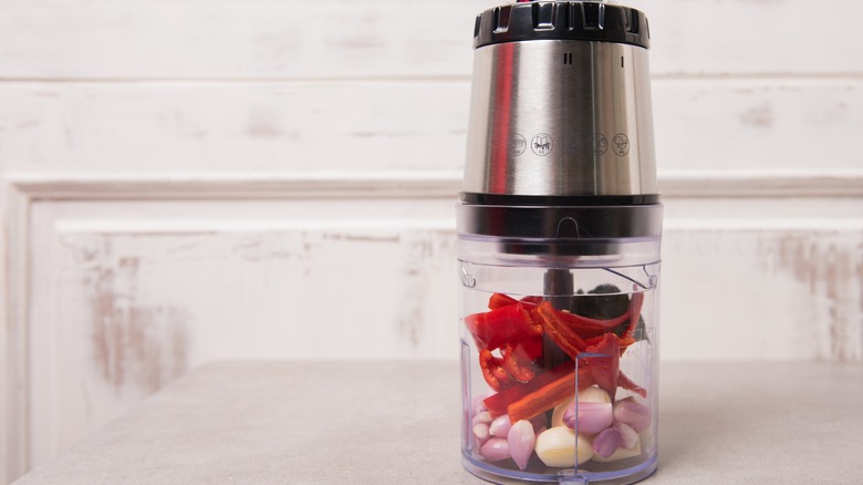 electric food chopper on counter