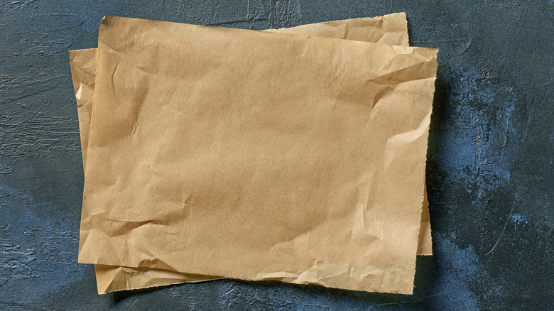 Brown parchment on grey background