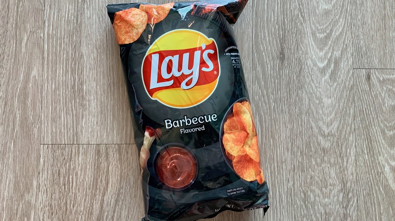 Lays Barbecue Chips on table