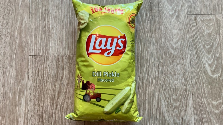 Lay's Pickle chips on floor