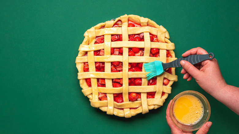 Egg washing pie crust