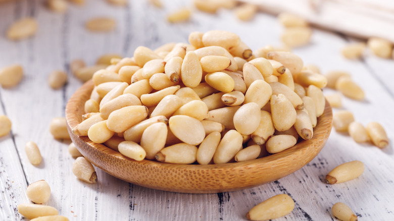 pine nuts in bowl