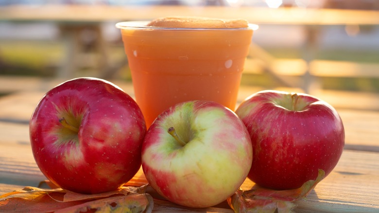 Apples with frozen slushie