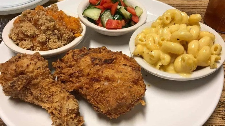 fried chicken with sides