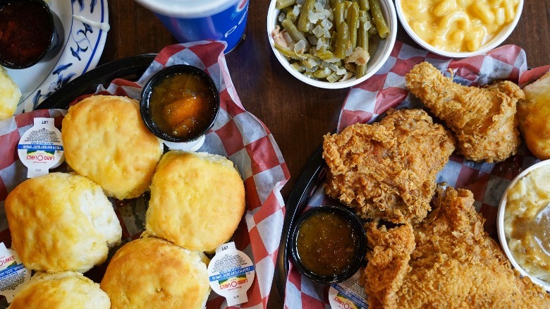 fried chicken with sides 