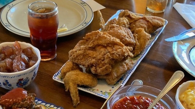 Fried chicken on platter