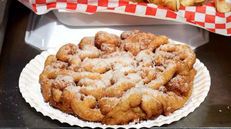 Funnel cake with powdered sugar