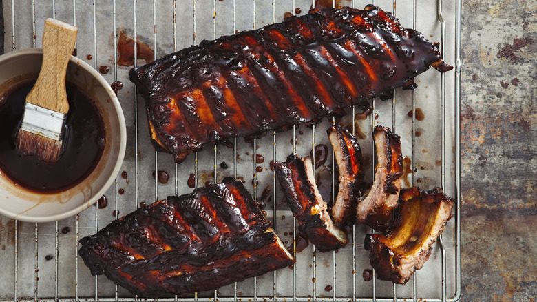 Two racks of smoked ribs