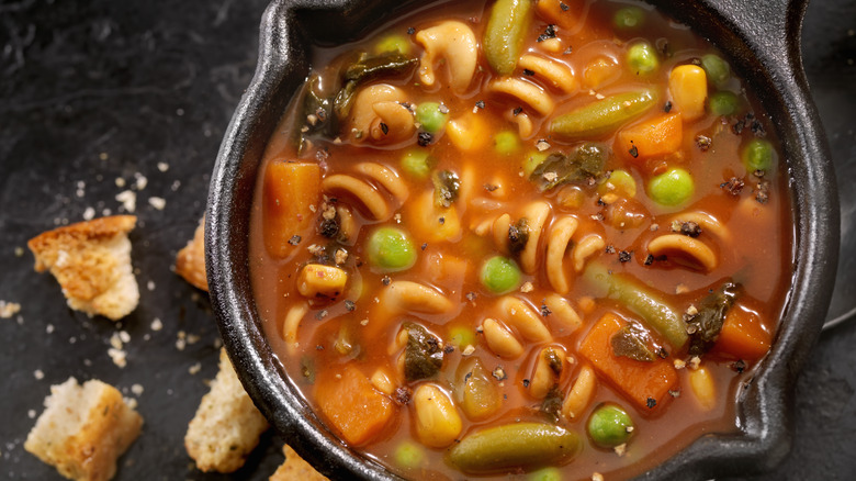 Bowl of vegetable soup