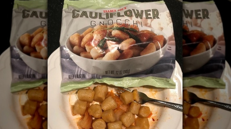 Cauliflower gnocchi on plate