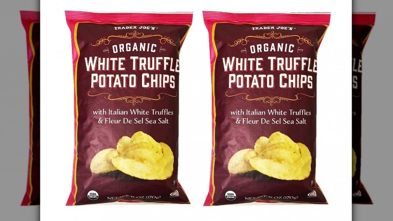 White truffle potato chip bags