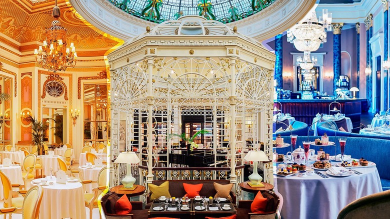 Interiors of places for afternoon tea in London