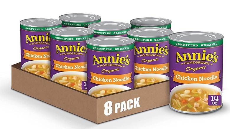 Annie's chicken noodle soup cans