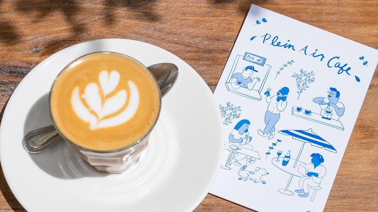 Latte art coffee Plein Air Cafe menu