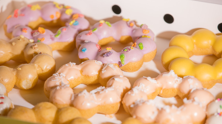 colorful mochi donuts