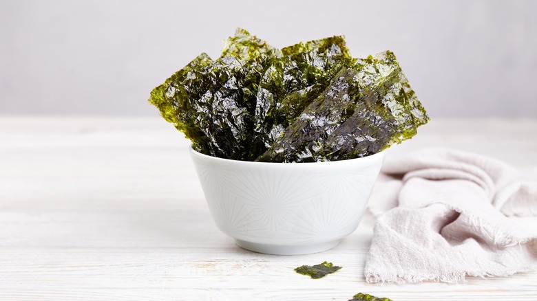 Nori sheets in bowl