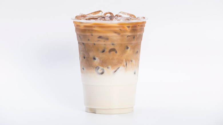 Iced coffee with layers