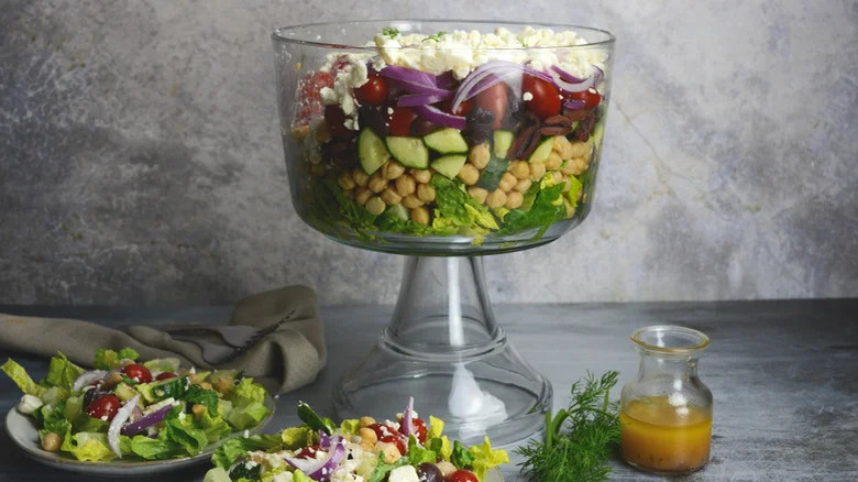 Greek-style layered salad