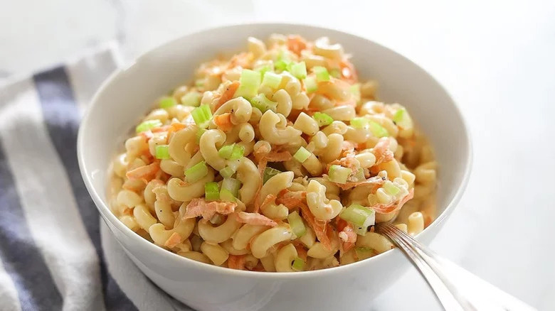 bowl of Hawaiian macaroni salad