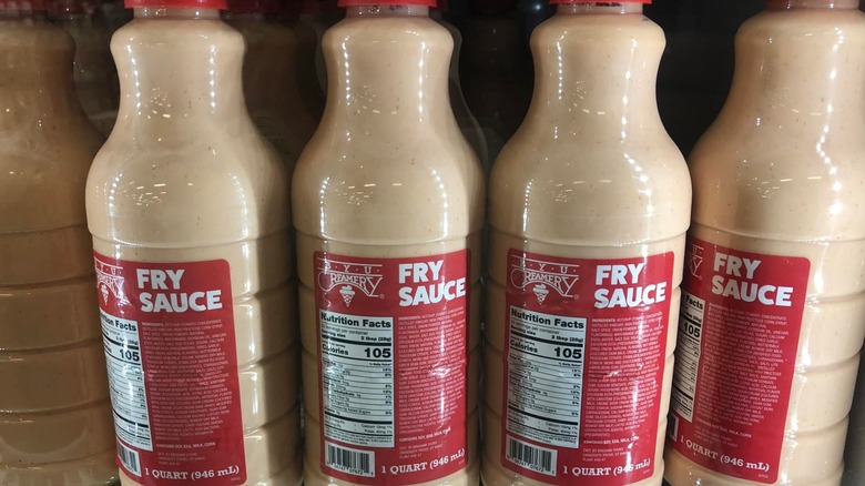 Bottles of fry sauce