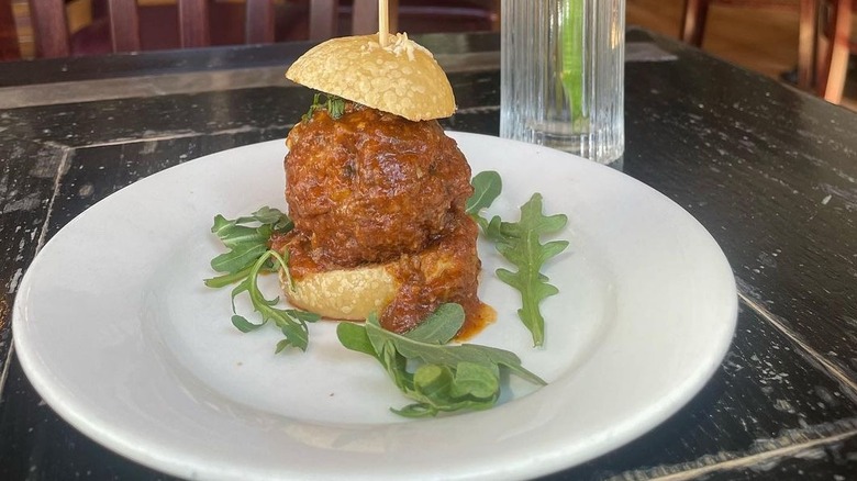 meatball slider on plate