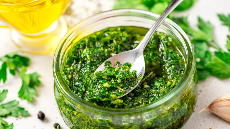 Chimichurri in jar