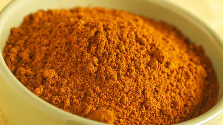 Berbere spice in yellow bowl