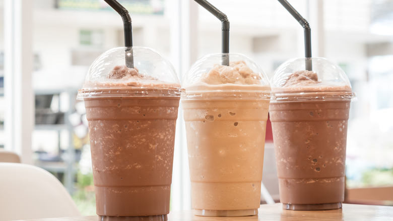 Frappuccinos in a coffee shop