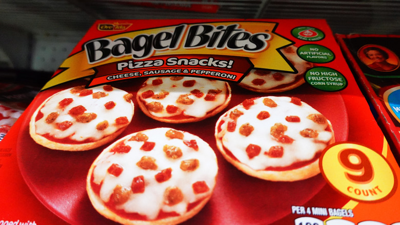 A box of Bagel Bites