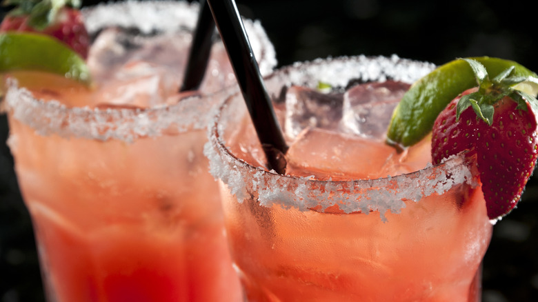 strawberry margaritas close-up