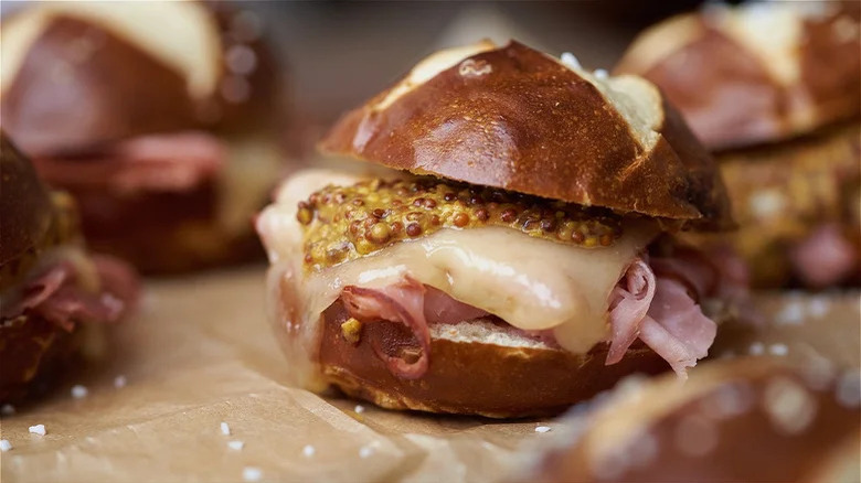 Ham and Swiss cheese sliders