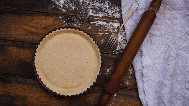 Pie crust on table