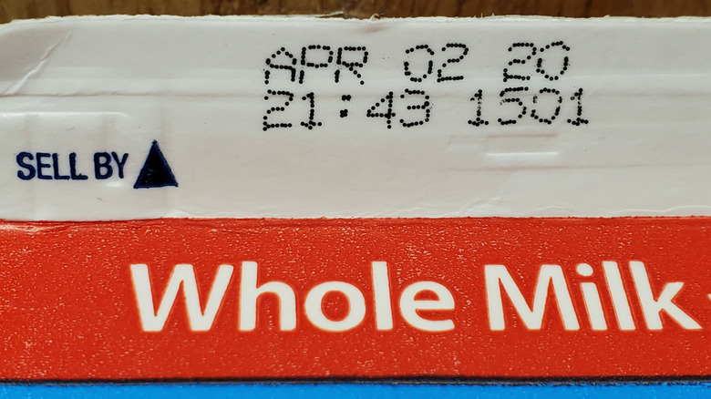 Expiration date on milk carton