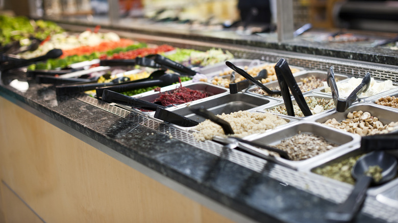 Salad bar at buffet