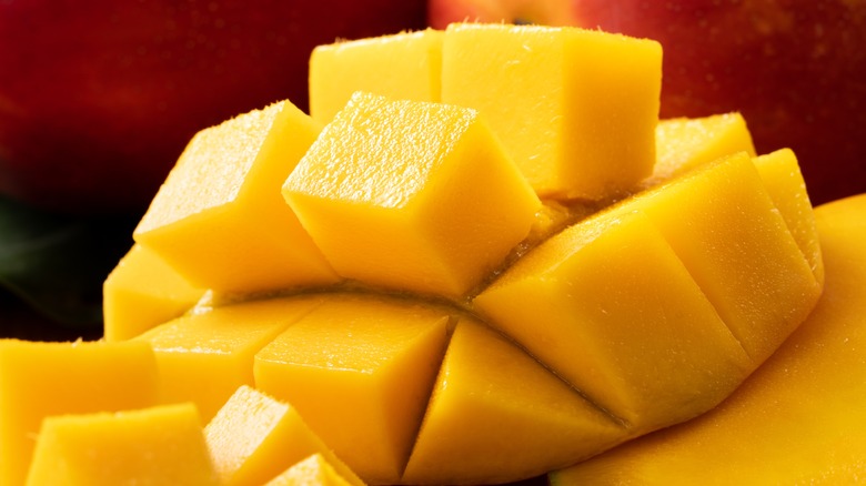 cut mango cubes