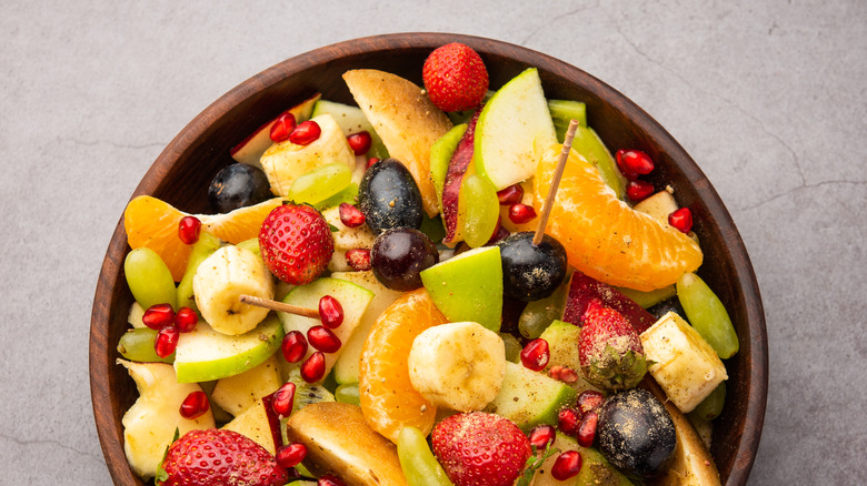 Pakistani fruit chaat in bowl 