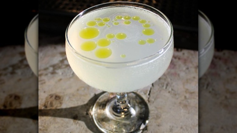 Cocktail with yellow topping