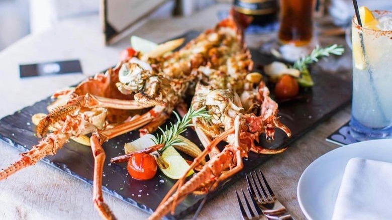 Crab and a cocktail