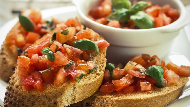 A homemade bruschetta