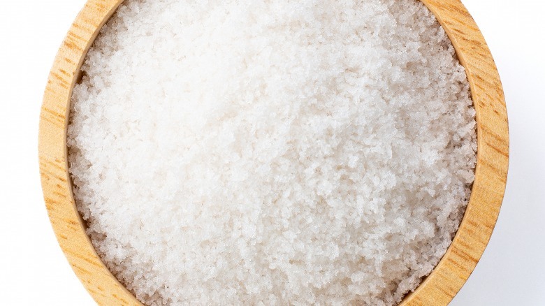 A bowl of sea salt