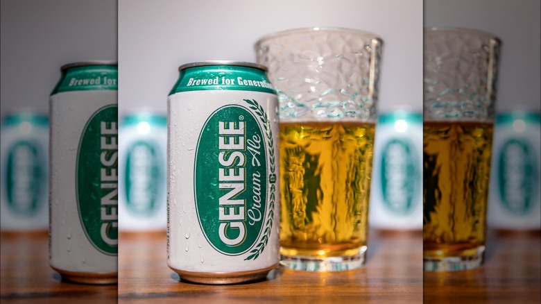 Glass and can of Genesee Cream Ale