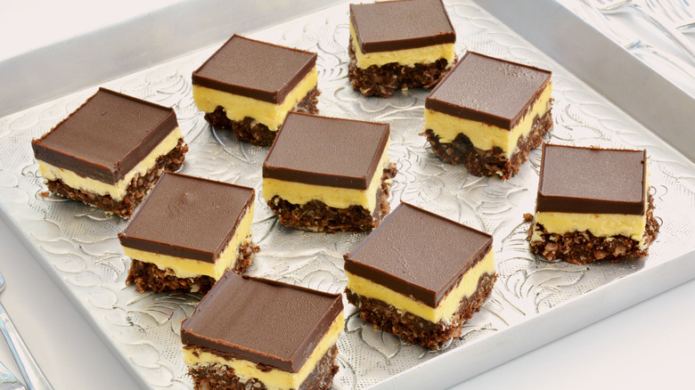 Nanaimo bars on plate