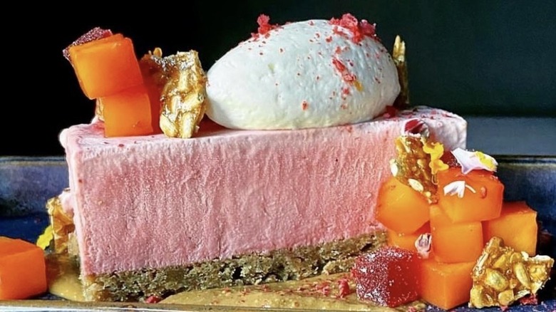 Pink semifreddo dessert