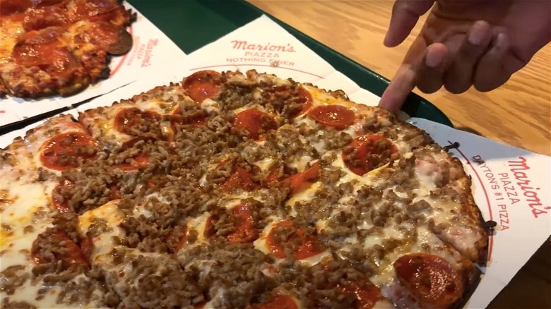 Beef and pepperoni pizza from Marion's, Dayton Ohio