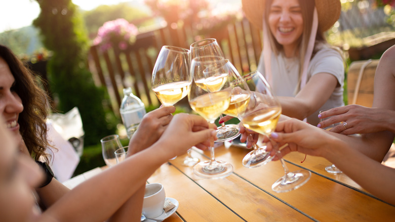 girls with wine